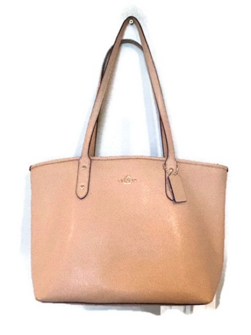 Coach Pebbled Shoulder Tote Bag in Blush